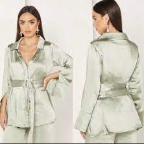 NWT - ELLIATT - Riley Shirt with Split Sleeves in Sage - Picture 2 of 5